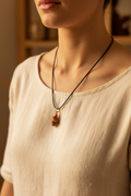 Collier grosse perle et fil métallique fait main